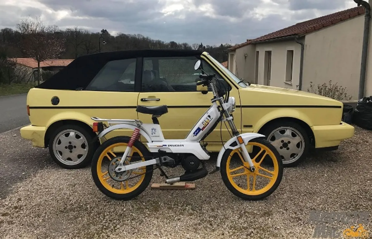Peugeot 103 Clip blanc / jaune